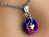 Bisexual Heart Necklace