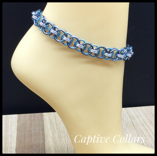 9" with 2" Extender Chainmaille Anklet Day Collar 24/7 Wear