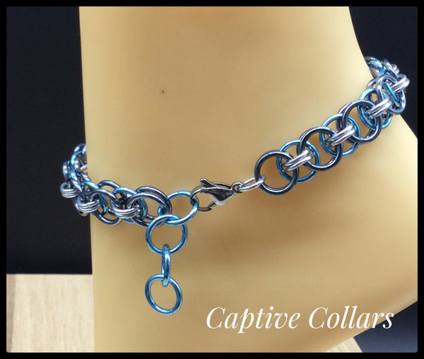 9" with 2" Extender Chainmaille Anklet Day Collar 24/7 Wear