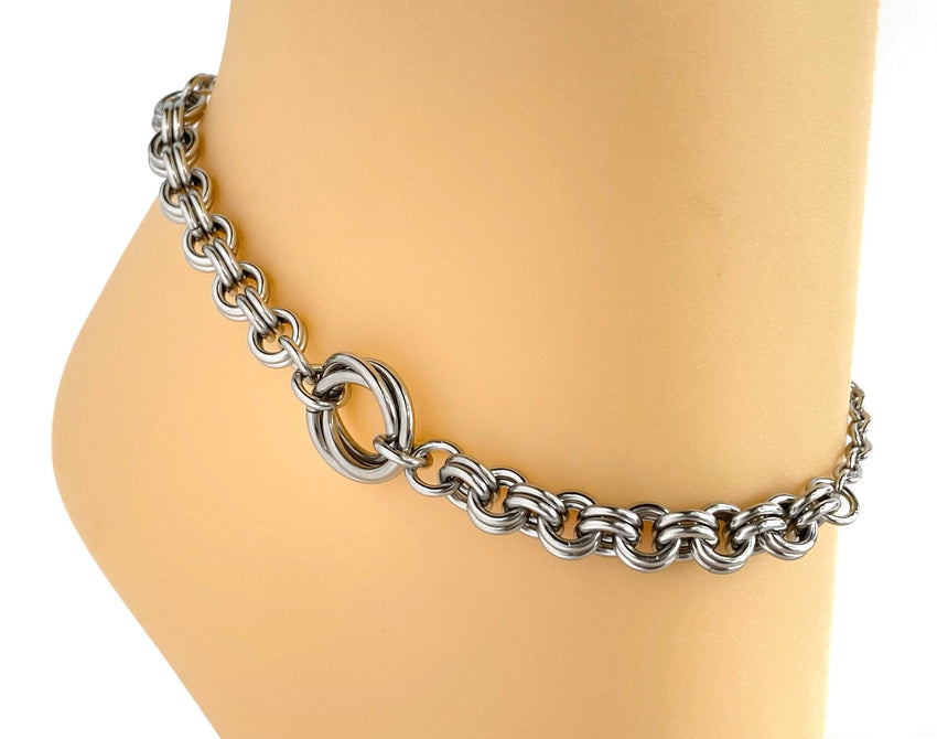 24/7 Wear Anklet -  Submissive Discreet Day Collar - Locking Option