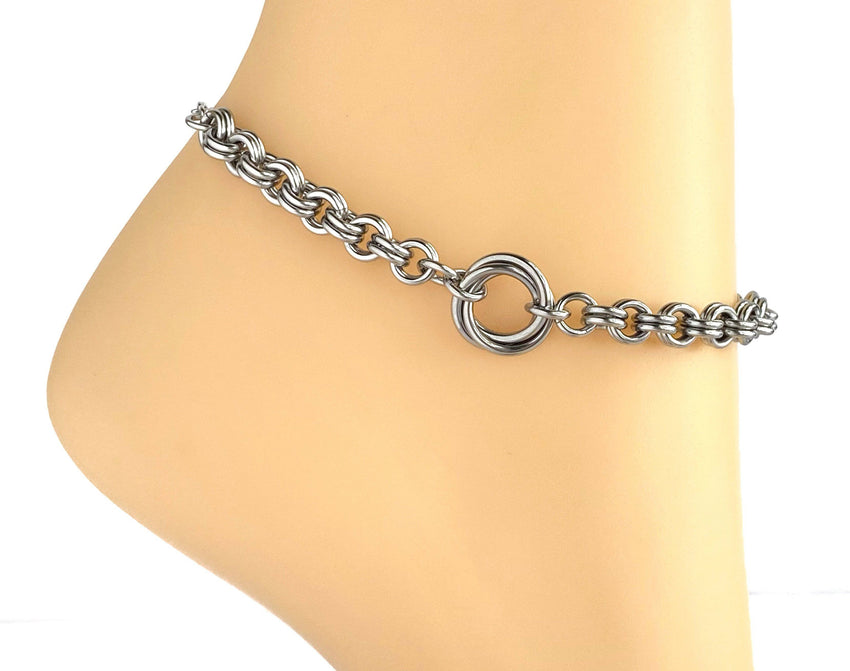 24/7 Wear Anklet -  Submissive Discreet Day Collar - Locking Option