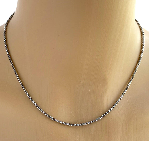 Box Chain Necklace with Lobster Claw, Locking Clasp or Hex Lock,  Submissive Day Collar