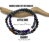 Amethyst Morse Code Bracelet Set