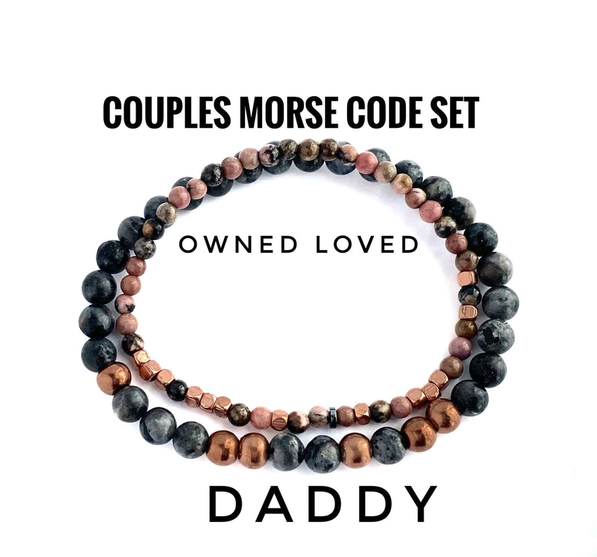 Couples Bracelet Set, Morse Code