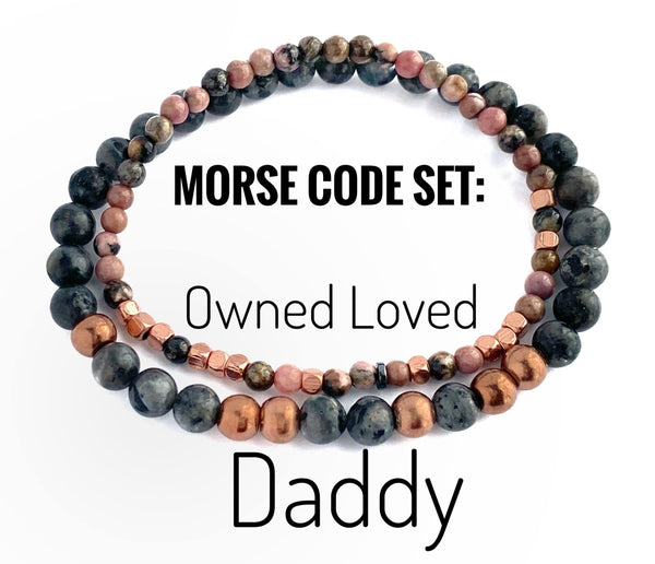 Couples Bracelet Set, Morse Code