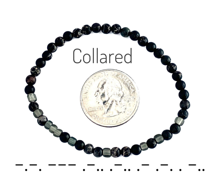 Morse Code Bracelet, Collared, BDSM Wrist Collar - Captive Collars