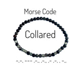 Morse Code Bracelet, Collared, BDSM Wrist Collar - Captive Collars