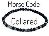 Morse Code Bracelet, Collared, BDSM Wrist Collar - Captive Collars
