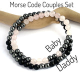 Couples Morse Code Bracelet Set