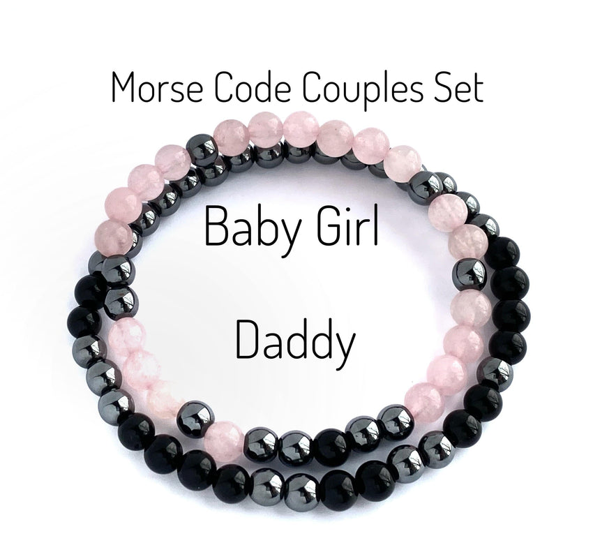 Couples Morse Code Bracelet Set