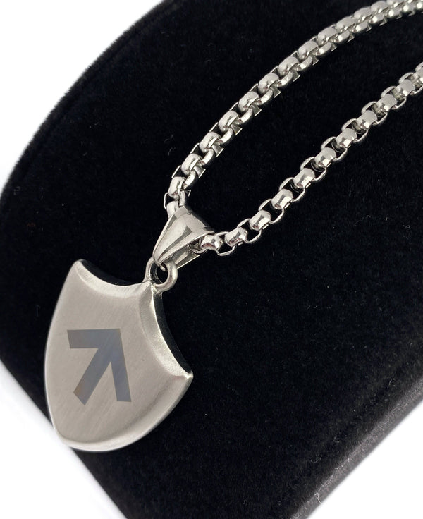 BDSM Master Owner Shield Symbol Necklace,  - 24/7 Wear Non Tarnish