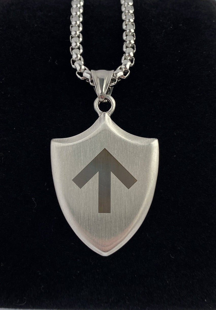 BDSM Master Owner Shield Symbol Necklace,  - 24/7 Wear Non Tarnish