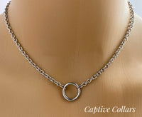 Submissive Discreet Day Necklace, O Ring Owned Collar of Protection 24/7 Wear