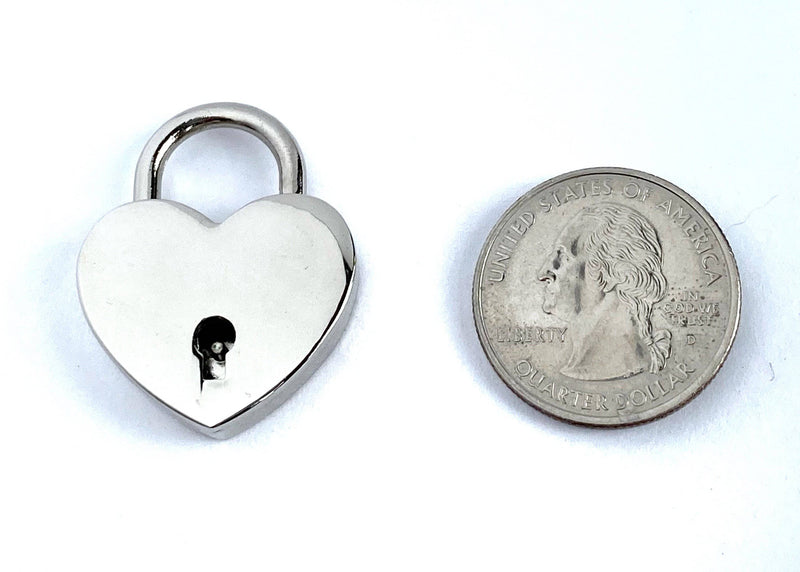 Nickel Heart Lock And Key