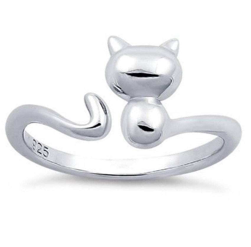 Kitten wrap ring .925 Sterling Silver Ring