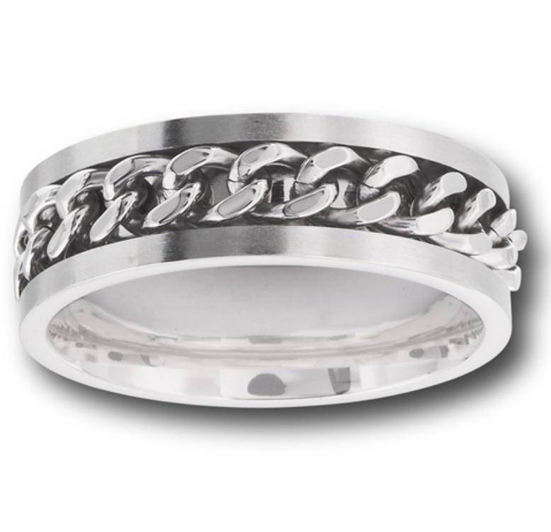 Chain Link Ring, Stainless Steel