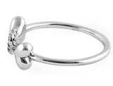 Dog Bone & Heart with CZ Stones .925 Sterling Silver Ring