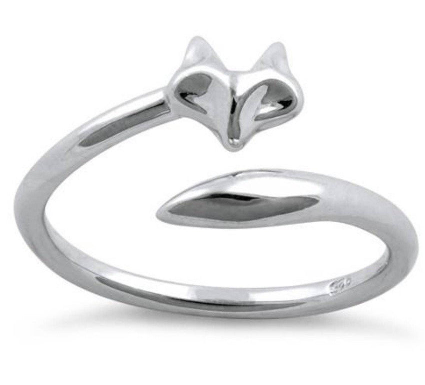 Fox and tail .925 Sterling Silver Ring