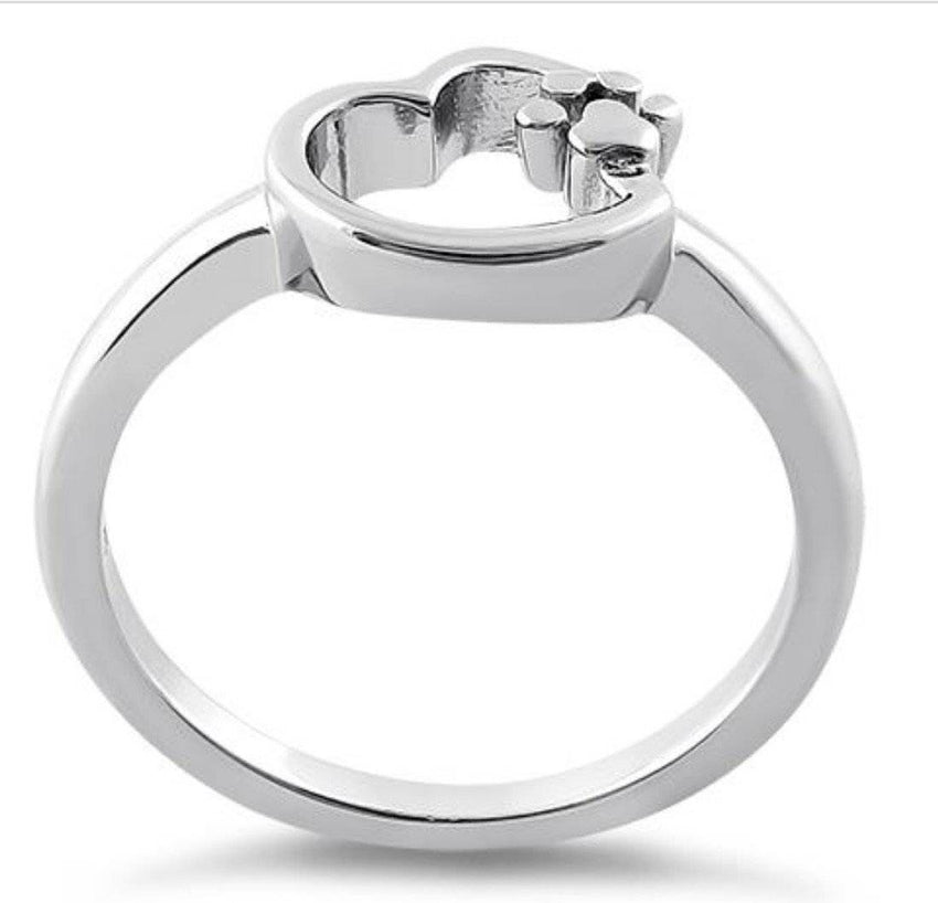 Heart and Paw .925 Sterling Silver Ring