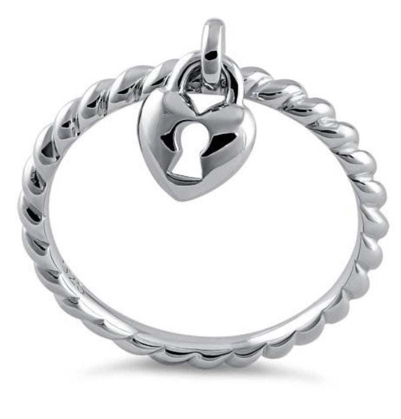 Heart Lock .925 Sterling Silver Ring
