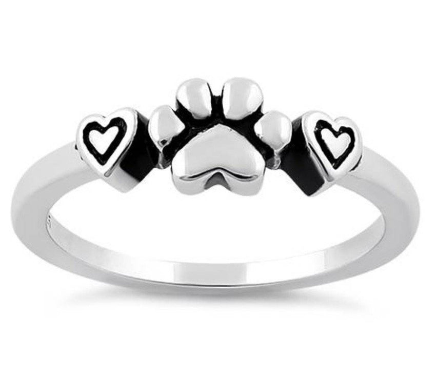 Hearts and Paw .925 Sterling Silver Ring