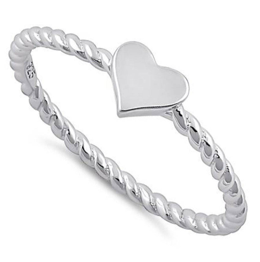 Rope Heart .925 Sterling Silver Ring
