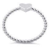 Rope Play Heart .925 Sterling Silver Ring