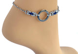 Submissive Anklet or Bracelet Day Collar - DDlg BDSM O Ring - Locking Options - 24/7 Wear Stainless Steel