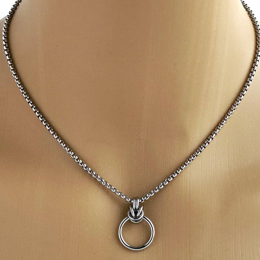 BDSM O Ring on Chainmaille Accent - Locking Options - 24/7 Wear