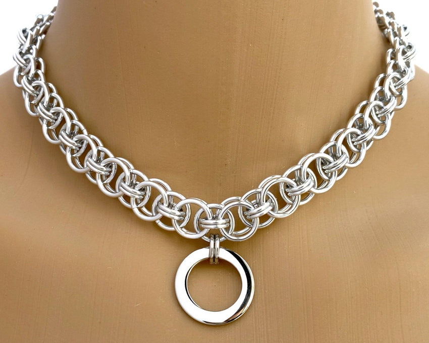 Submissive Helm Chainmaille Choker- 24/7 Wear Day Collar
