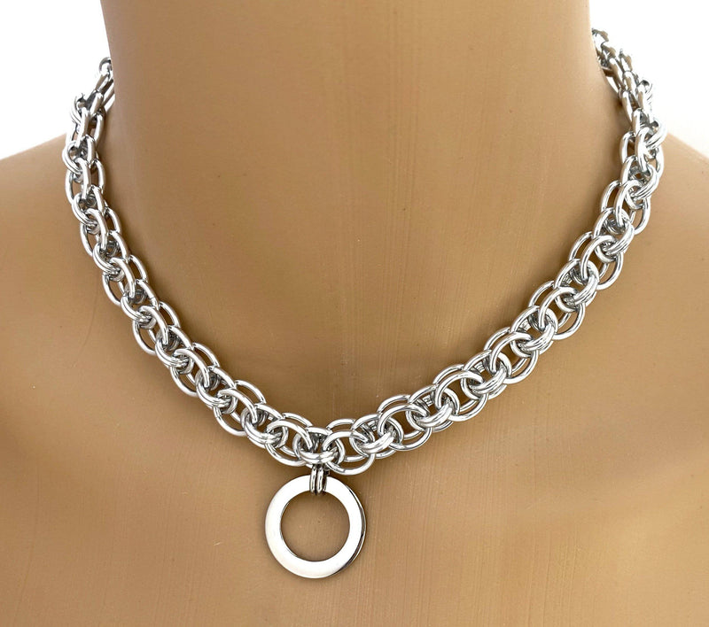 Submissive Helm Chainmaille Choker- 24/7 Wear Day Collar