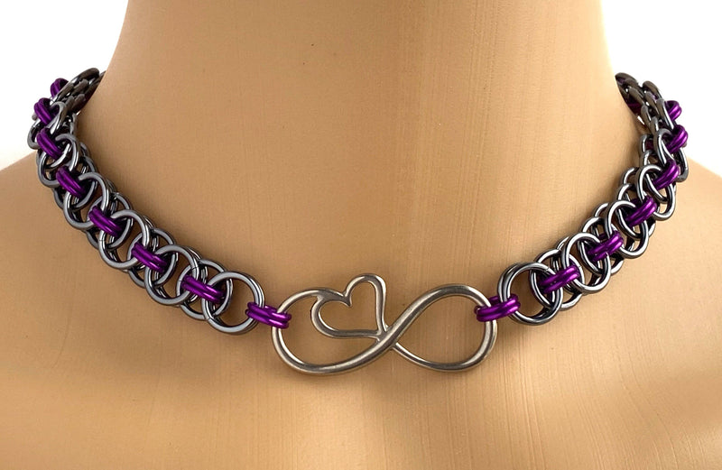 Infinity Heart Chainmaille Choker