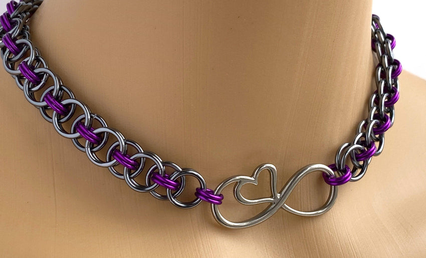 Infinity Heart Chainmaille Choker