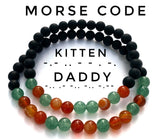 Special Edition- Halloween Morse Code Bracelet Set, Baby Girl, Kitten, Daddy