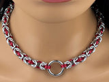 Chainmaille Collar, 24-7 Wear, with Locking Options, BDSM O Ring Necklace