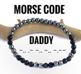 Morse Code Bracelet Set, Daddy, Master, Sir, Baby Girl