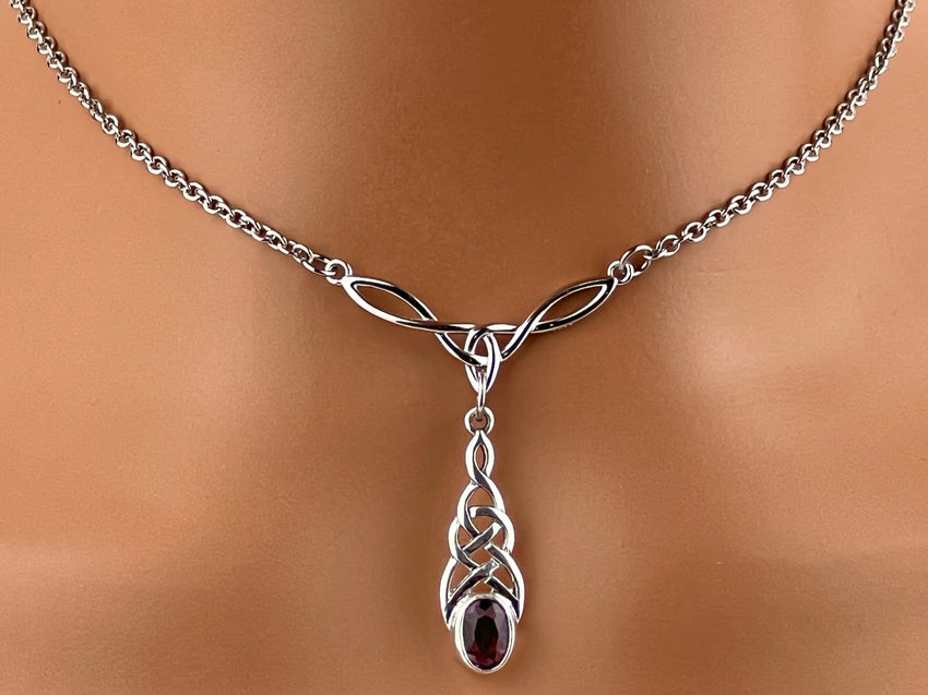 Sterling Silver Celtic Knot w/ CZ Amethyst