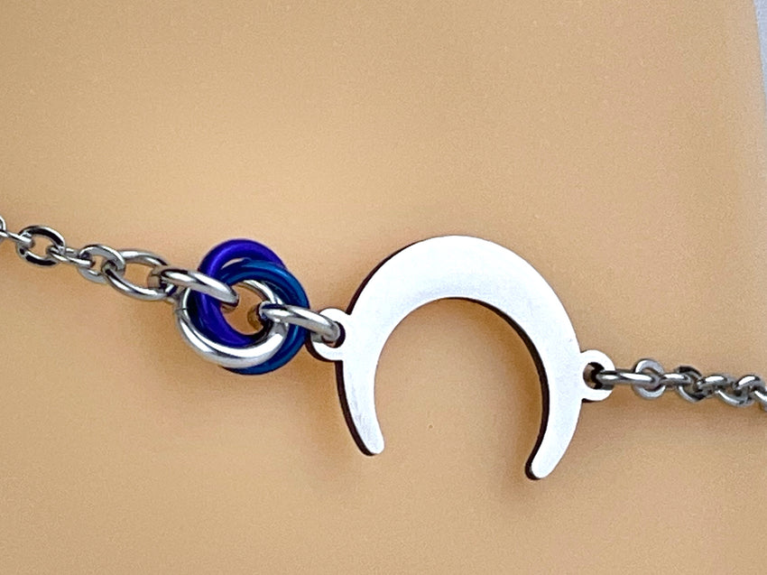 Anklet Moon Horn with Lovers O Ring 24/7 Wear