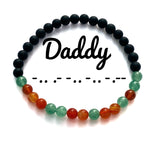 Special Edition- Halloween Morse Code Bracelet Set, Baby Girl, Kitten, Daddy