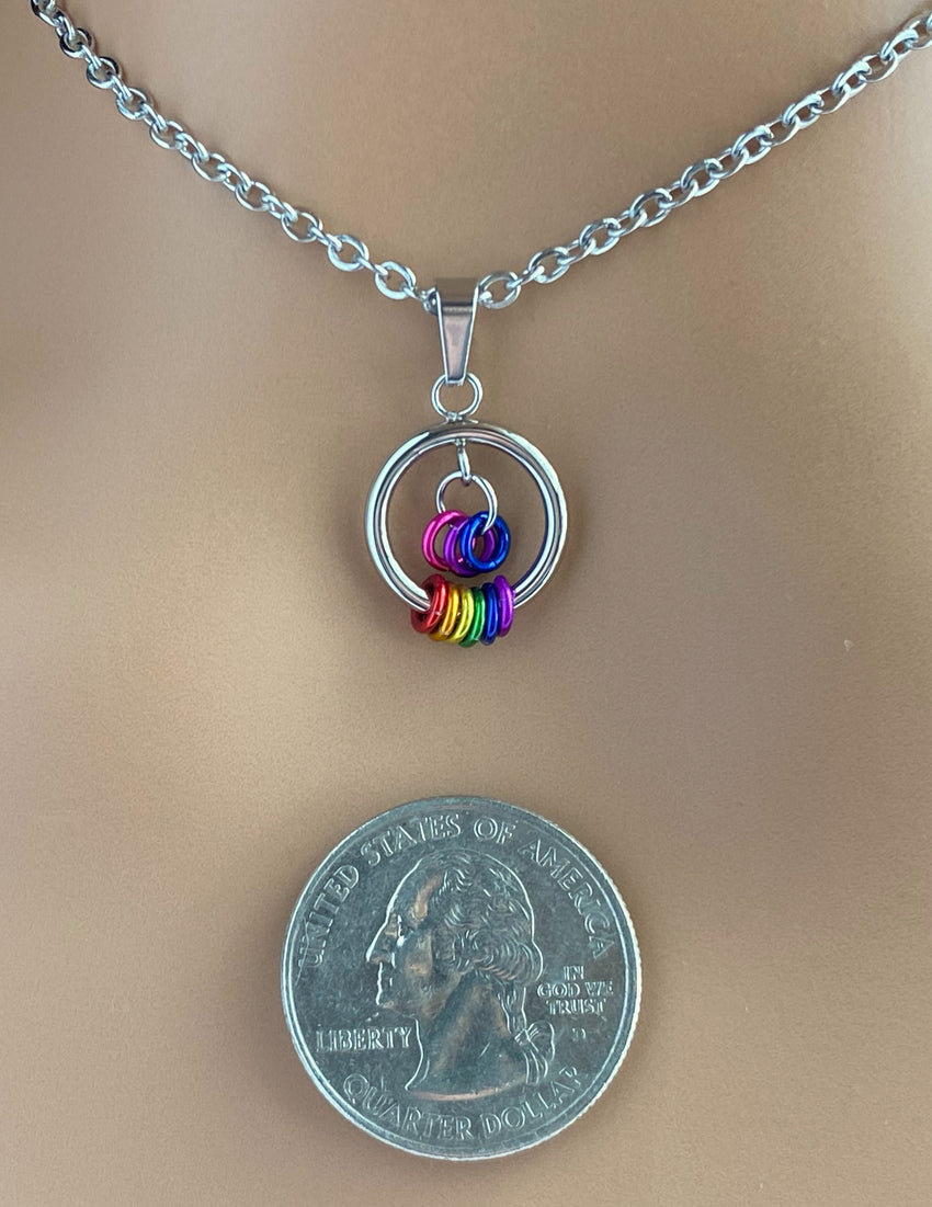 Bisexual LGBTQ Rainbow Necklace – Non-Tarnishing, One-of-a-Kind