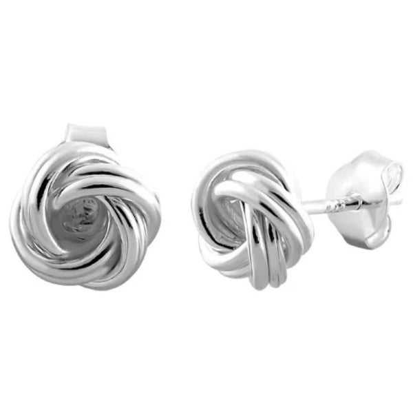 Sterling Silver O Ring Knot Earrings
