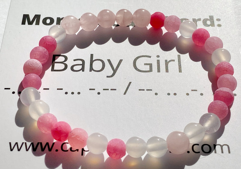 Morse Code Bracelet Set, Daddy, Master, Sir, Baby Girl