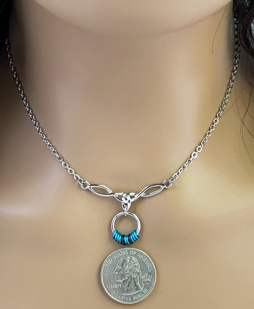 Morse Code "His" Celtic necklace by Captive Collars