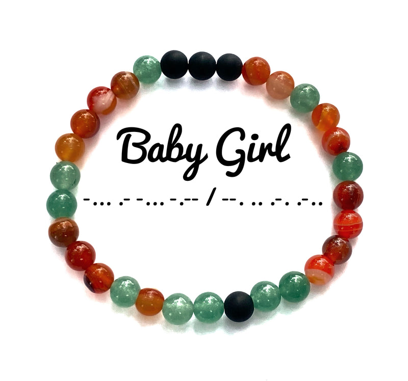 Special Edition- Halloween Morse Code Bracelet Set, Baby Girl, Kitten, Daddy