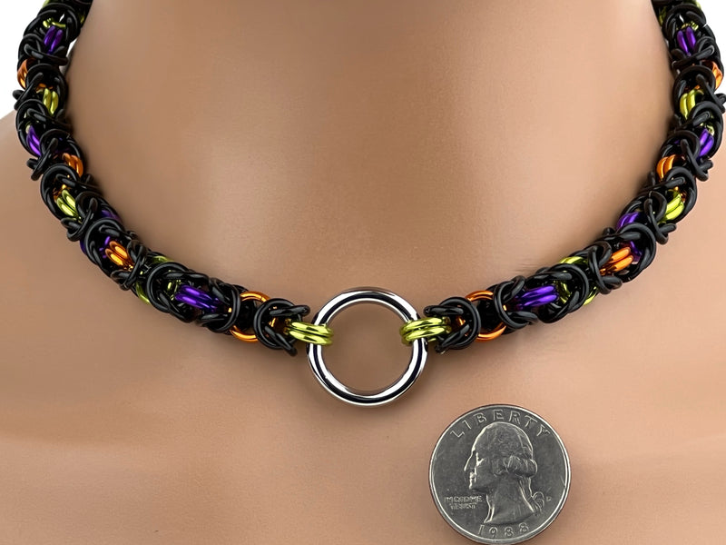 Halloween BDSM O Ring Day Collar Chainmaille