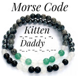 Morse Code Bracelet Set, Daddy, Master, Sir, Kitten