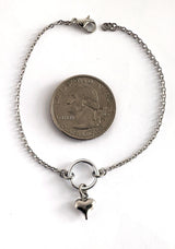 Anklet or Bracelet, O Ring w/ Heart
