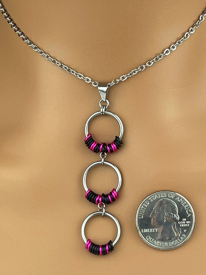 Morse Code Submissive Collar, O Rings, "Daddys Baby Girl" Necklace Locking Option - 24/7 Wear