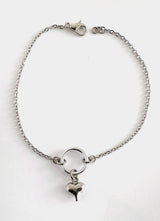 Anklet or Bracelet, O Ring w/ Heart