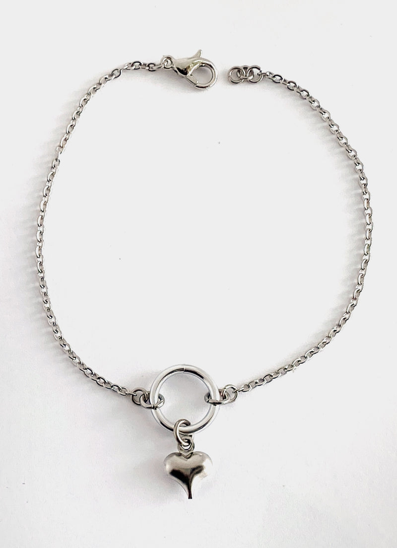 Anklet or Bracelet, O Ring w/ Heart